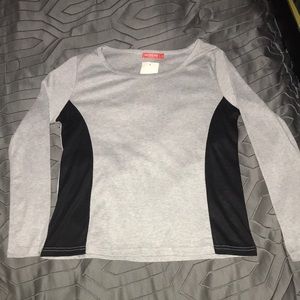 Long sleeve grey & black shirt
